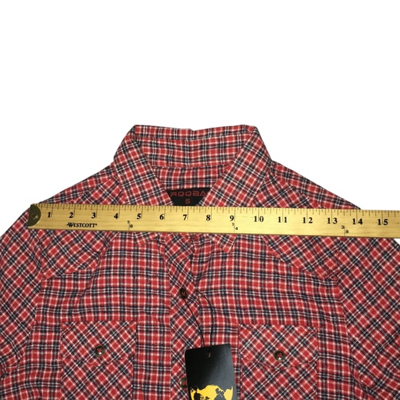 RQQBA Red Plaid Button Down Brushed Flannel Shirt - Women’s Small NWT - Picture 4 of 10